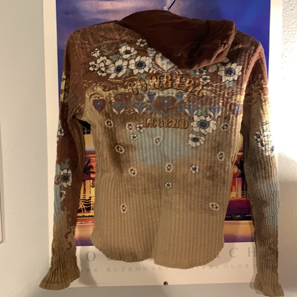 Y2k Vintage Skinny Minnie “Cowgirl Legend” cyber style hooded long sleeve! - Picture 4 of 4